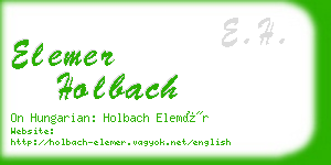 elemer holbach business card